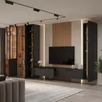 Шкаф навесной с подсветкой, фасады натуральный шпон LF275.350