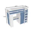 Кровать-чердак с рабочей зоной, фасады в эмали LE903, 90x190 L/R