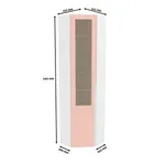 Шкаф угловой книжный со стеклом, фасады в эмали LE247 с подсветкой