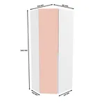 Шкаф угловой разносторонний, фасады в эмали LE218 L/R