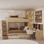 Кровать двухъярусная с лестницей комодом L904, 90x190 L/R