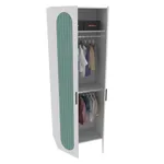 Шкаф двухдверный узкий, фрезерованные фасады в эмали LE210.44-1