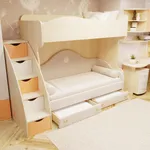 Кровать чердак с диваном для подростка девочки