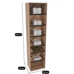 Шкаф с полками стекло, алюминиевый профиль с подсветкой M602.45-4