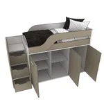 Кровать-чердак с рабочей зоной E903.6, 80x160 L/R