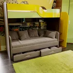 Кровать двухъярусная с диваном для подростка с ящиками