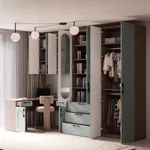 Шкаф двухдверный узкий, фрезерованные фасады в эмали LE210.44-1