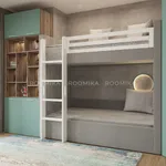 Кровать мягкая двухъярусная ДУО, белый L/R