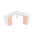 Cтол угловой равносторонний, фасады в эмали LE716