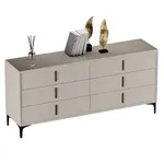 Комод мягкий, стекло прозрачное, ножки черные GRACE786