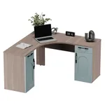 Cтол угловой равносторонний, фрезерованные фасады в эмали LE716