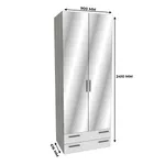 Шкаф двустворчатый с ящиками с зеркалом LG-211.60Z