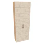 Шкаф двухдверный узкий, фрезерованные фасады в эмали LE210.44-1