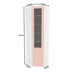 Шкаф угловой книжный со стеклом разносторонний, фасады в эмали LE247.44 L/R