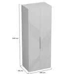 Шкаф 2 дверный, фрезерованные фасады в эмали LE-210.60-1