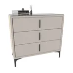 Комод мягкий, стекло прозрачное, ножки черные ГРЕЙС793