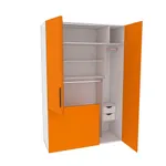 Шкаф двухдверный с фальш-стенкой и раздвижжными дверьми L205 L/R