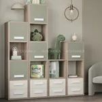 Cтеллаж сквозной книжный на 5 ниш с фасадами и ящиками E805