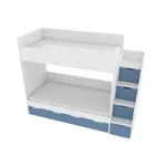 Кровать двухъярусная с лестницей комодом, фасады в эмали LE904, 90x190 L/R