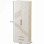 Шкаф 2 дверный с ящиками, фрезерованные фасады в эмали LE-211.44