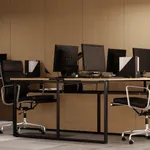 Офис со столами на металлических опорах №2