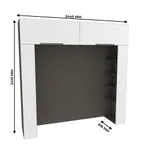 Ниша для кровати с секциями, фасады в эмали LE407.60