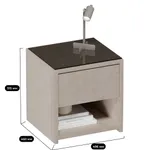 Тумба прикроватная мягкая, стекло прозрачное САНРАЙС 751