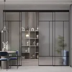 Раздвижная перегородка-купе из матового стекла для кухни GRACE 24