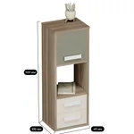 Cтеллаж сквозной книжный на 3 ниши с фасадом и ящиками E803