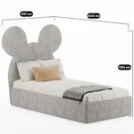 Кровать односпальная мягкая MICKEY с подъемным механизмом, 90x190