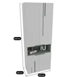 Шкаф книжный с нишей, фрезерованные фасады в эмали LE216.11