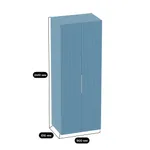 Шкаф 2 дверный, фрезерованные фасады в эмали LE210.60-4