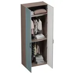 Шкаф двухдверный узкий, фрезерованные фасады в эмали LE210.44-1