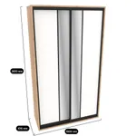 Шкаф-купе ХG150.60-2, профиль INTEGRO, фасад МДФ/зеркало серебро