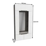 Секция с зеркалом и полками, фасады в эмали LE408