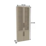 Шкаф книжный со стеклом L240 с подсветкой