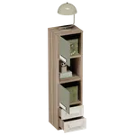 Cтеллаж сквозной книжный на 4 ниши с фасадами и ящиками E804