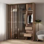 Шкаф-купе ХG210.60-2, профиль INTEGRO, стекло прозрачное, с подсветкой