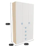 Шкаф трехдверный с ящиками узкий L203.44