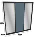 Шкаф-купе ХG240.60-1, профиль INTEGRO, фасад МДФ/зеркало серебро