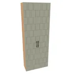 Шкаф двустворчатый, фрезерованные фасады в эмали LE-210.40-4