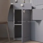 Шкаф двухдверный узкий, фрезерованные фасады в эмали LE210.44-1