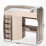 Кровать-чердак с рабочей зоной P906, 90x200