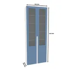 Шкаф книжный со стеклом, фасады в эмали LE240