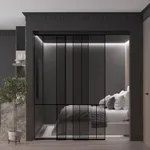 Раздвижная перегородка-купе, стекло Титан GRACE 17