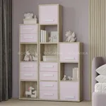 Cтеллаж сквозной книжный на 4 ниши с фасадом E804