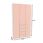 Шкаф трехдверный с ящиками узкий, фасады в эмали LE203.44