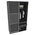 Шкаф-купе ХG166.60-2, профиль INTEGRO, фасад МДФ/Зеркало графит