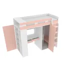 Кровать-чердак с рабочей зоной, фасады в эмали LE903, 90x190 L/R