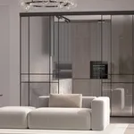 Сатинированная перегородка для спальни, стекло прозрачное и Сатинато GRACE 8